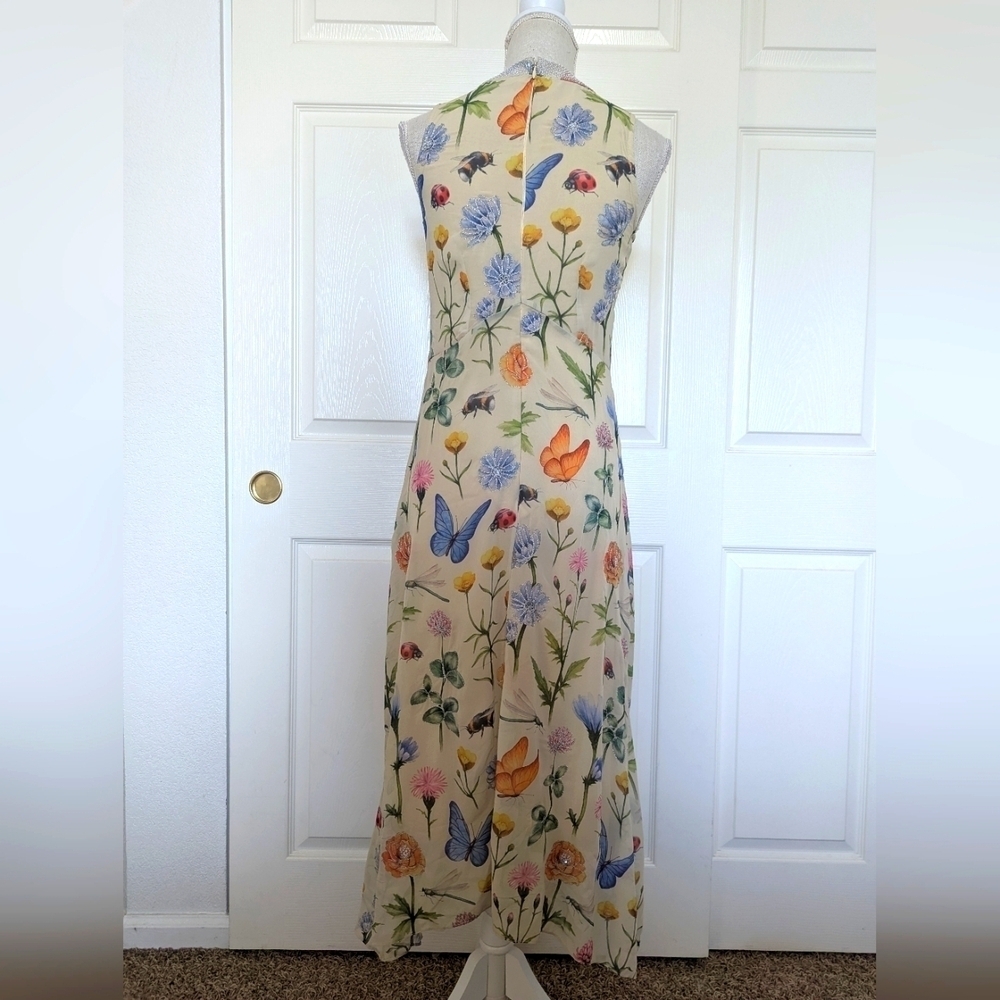 Anthropologie Pankaj & Nidhi Floral and Insect Maxi Dress View 6